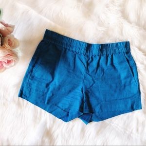 J. Crew Blue Bunch Waist Shorts Sz 2